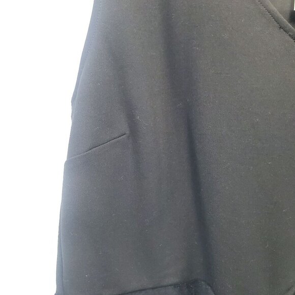 J. Crew Black Ponte Peplum Top V Neck Ruffle Hem Pullover XL (A-10) - Picture 6 of 10